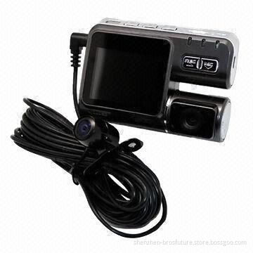 Emergency Video Lock HD Car DVR with Motion Detection, Normal/Inverse Phase Switch and Dual-lens